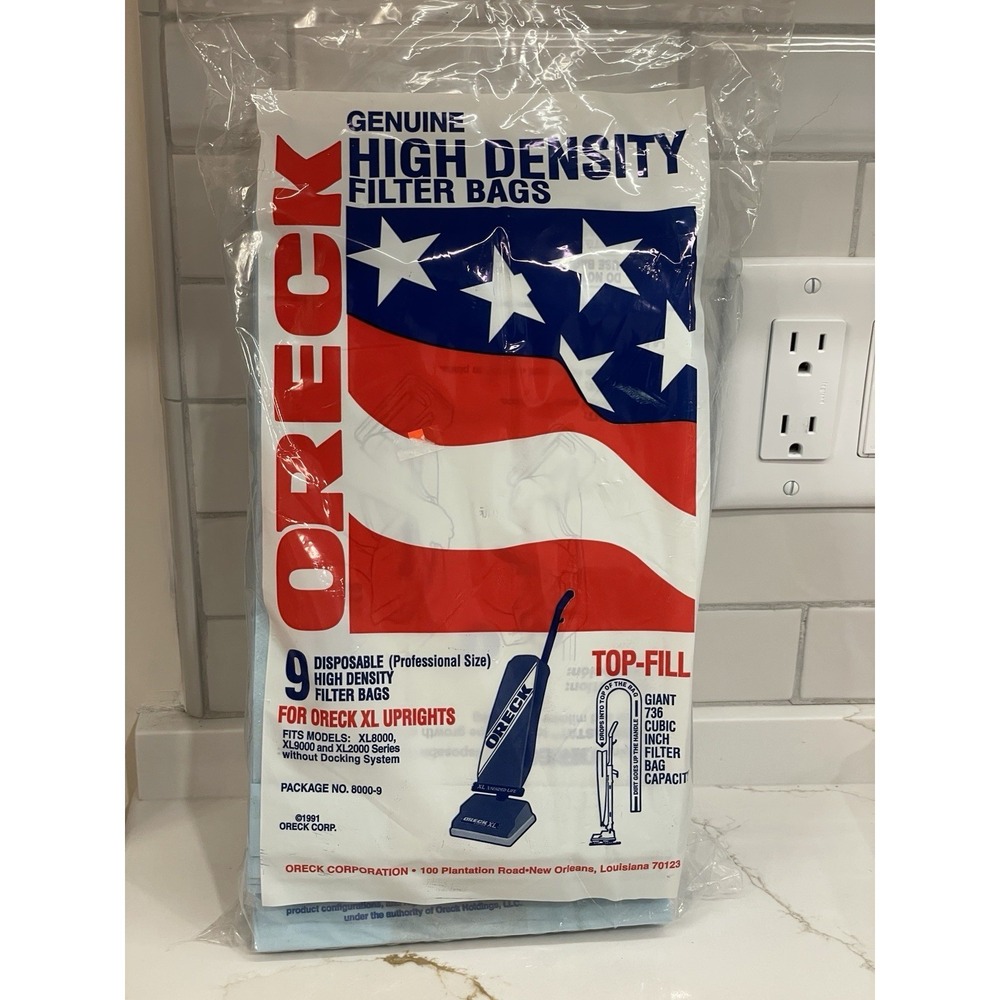 Oreck Vacuum‎ XL Uprights Genuine High Density Filter Bags 9 Ct Top Fill Sealed